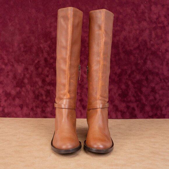 Linea Paolo Women Kamile Brown Leather Buckle Knee Riding Fashion Boots sz 7.5 - Picture 4 of 10